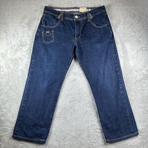 TFG Men's Regular Fit Straight Jeans 36x32 Dark Wash Denim Altered To Inseam 25"